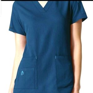 Carhartt Cross-Flex Women's Media Scrub Top. Caribbean blue. Large